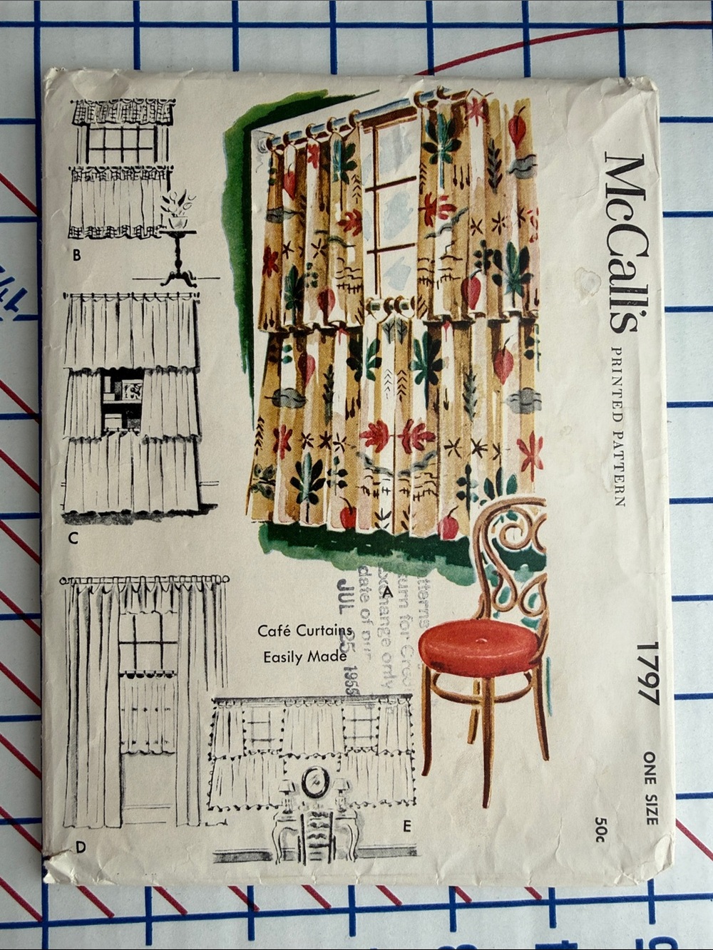 Vintage 1953 McCall’s 1797 Café Curtain Drapery Pattern MCM 1950s Complete